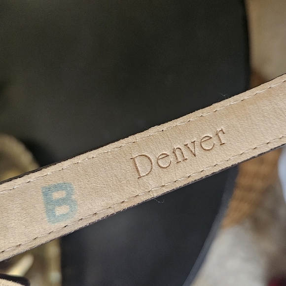 BARSE Mahogany leather belt western silver buckle. Size large - Picture 6 of 7